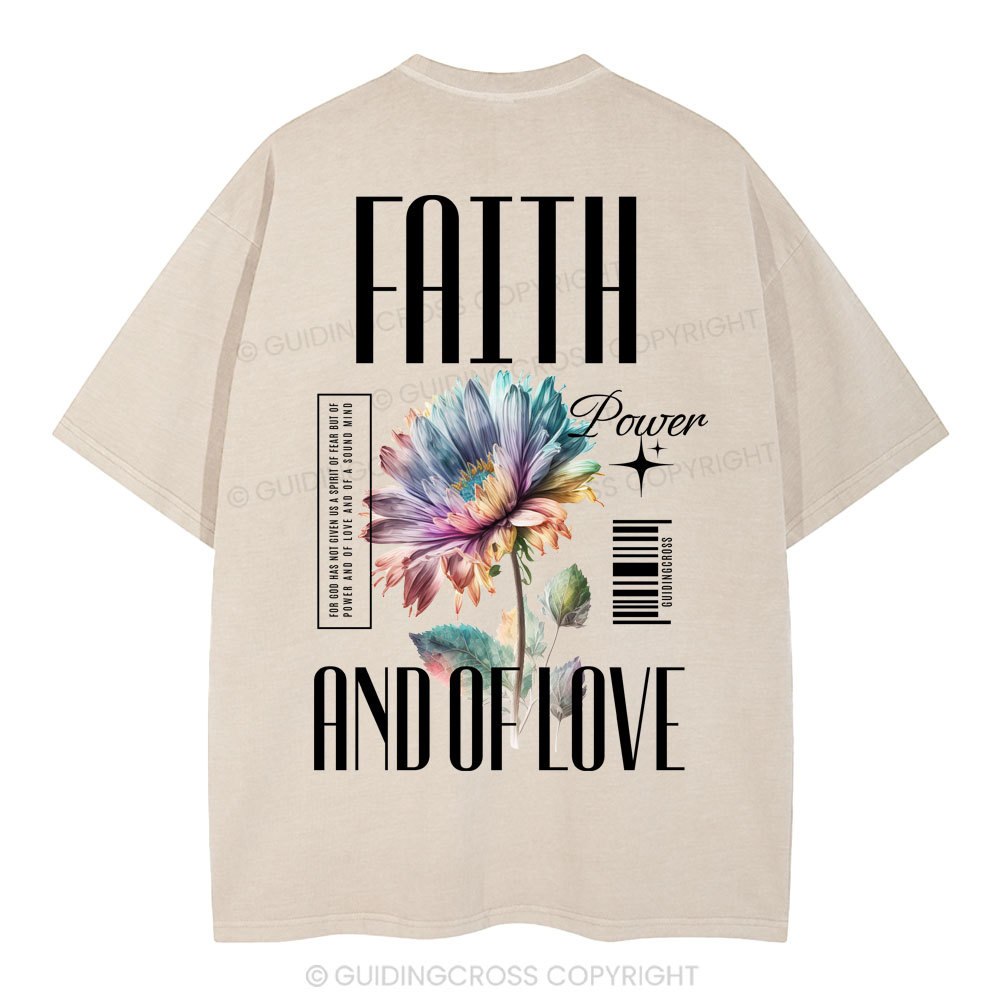 Faith Flower Christian Washed T-Shirt