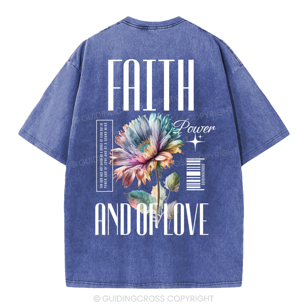 Faith Flower Christian Washed T-Shirt