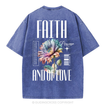 Faith Flower Christian Washed T-Shirt