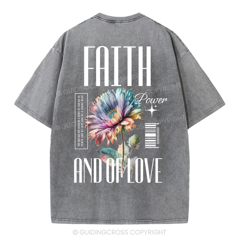 Faith Flower Christian Washed T-Shirt