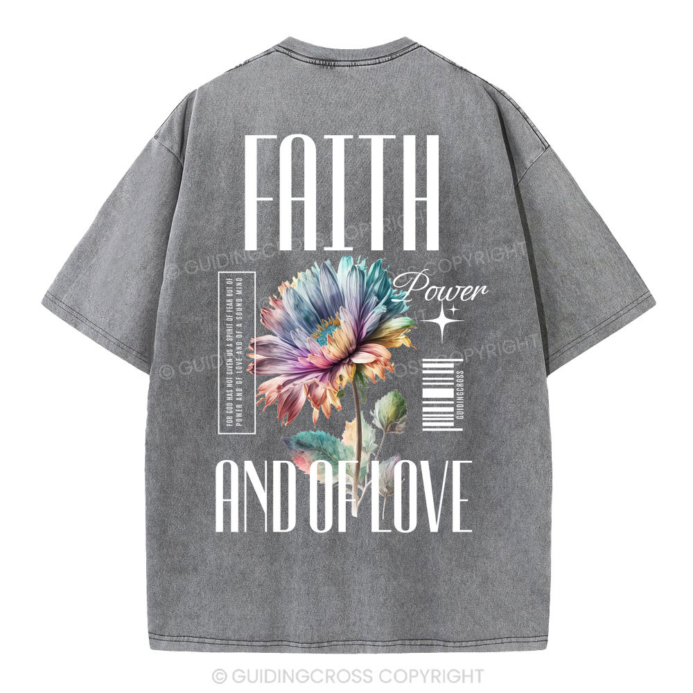 Faith Flower Christian Washed T-Shirt