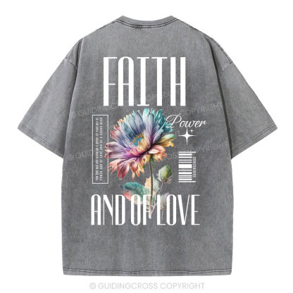 Faith Flower Christian Washed T-Shirt