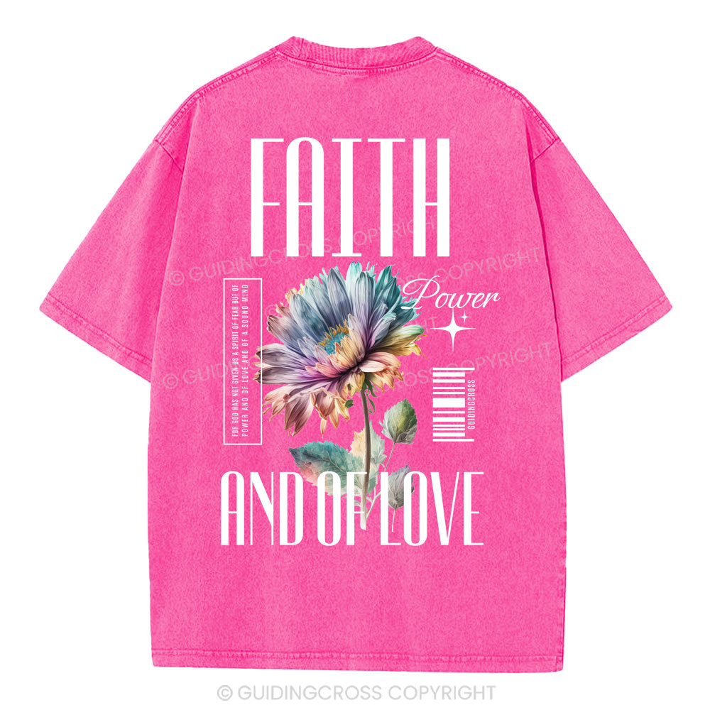 Faith Flower Christian Washed T-Shirt