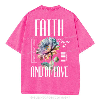Faith Flower Christian Washed T-Shirt