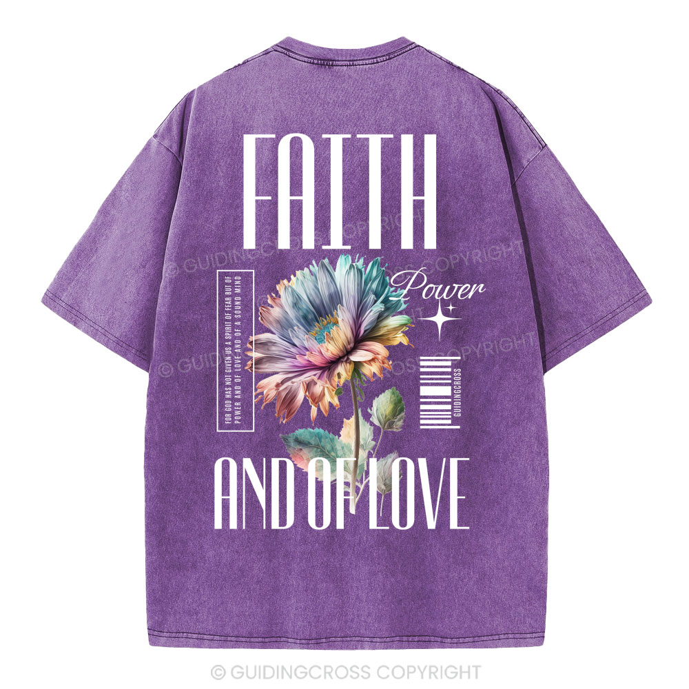 Faith Flower Christian Washed T-Shirt