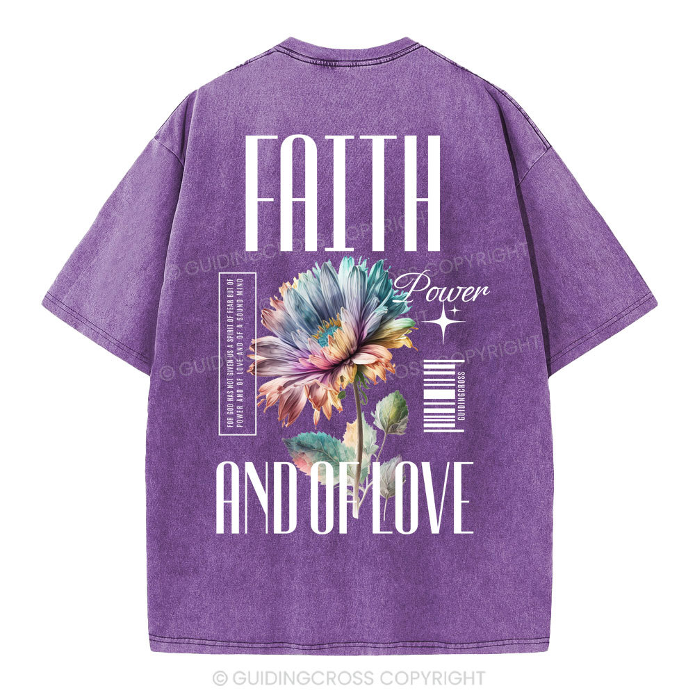 Faith Flower Christian Washed T-Shirt