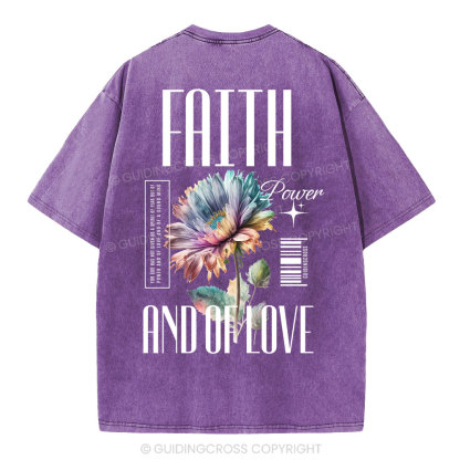 Faith Flower Christian Washed T-Shirt