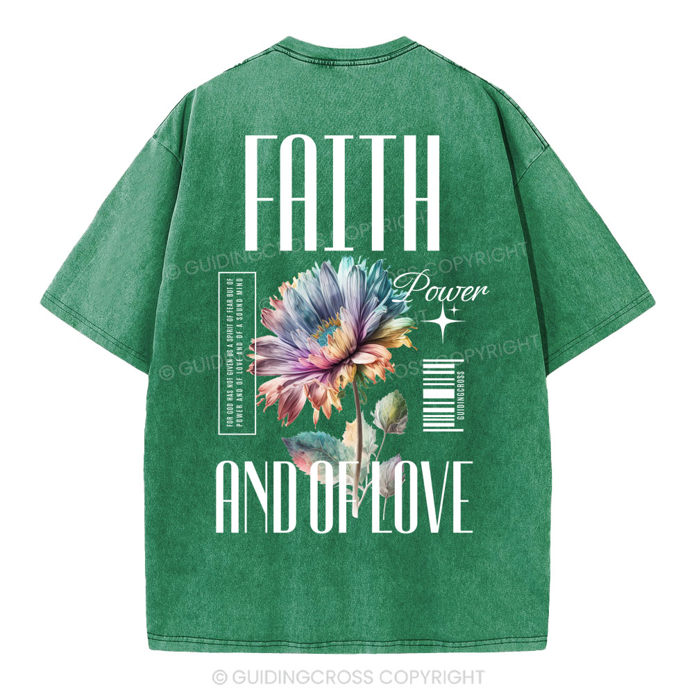 Faith Flower Christian Washed T-Shirt