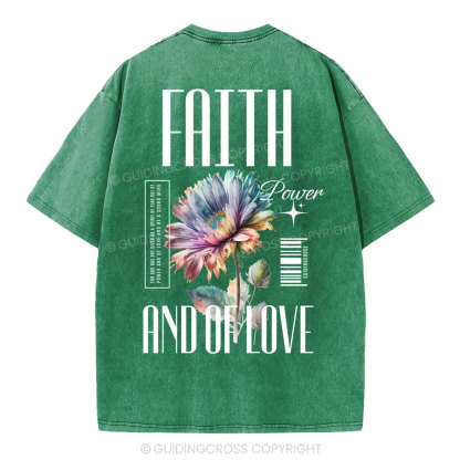 Faith Flower Christian Washed T-Shirt