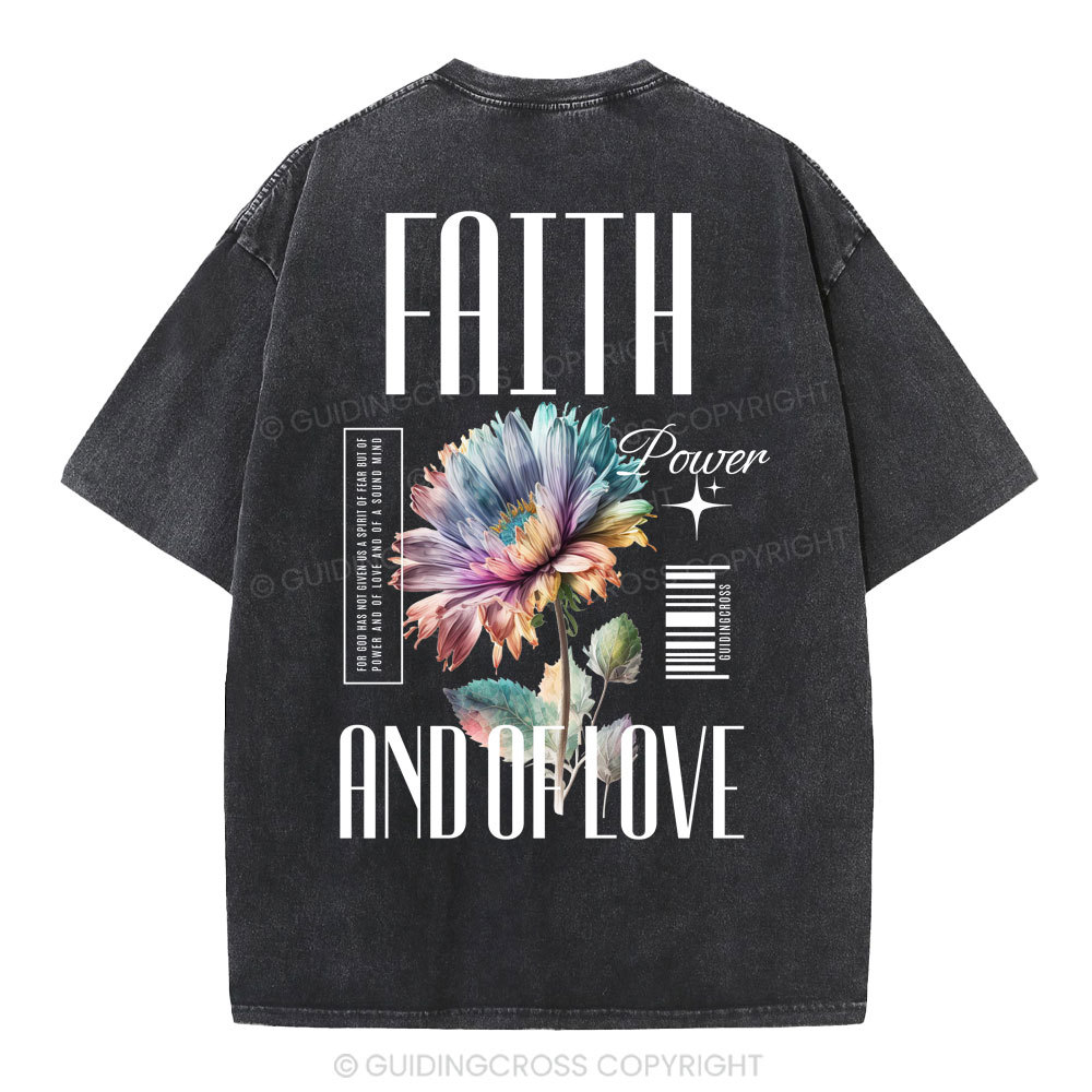 Faith Flower Christian Washed T-Shirt