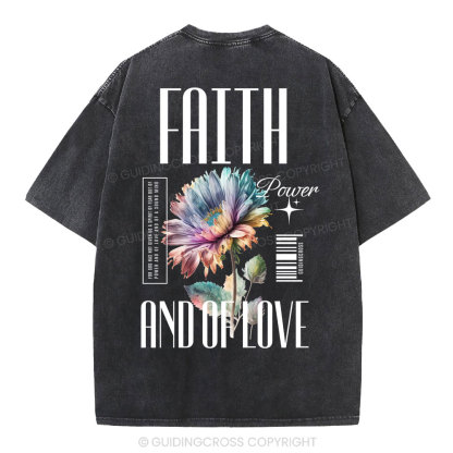 Faith Flower Christian Washed T-Shirt