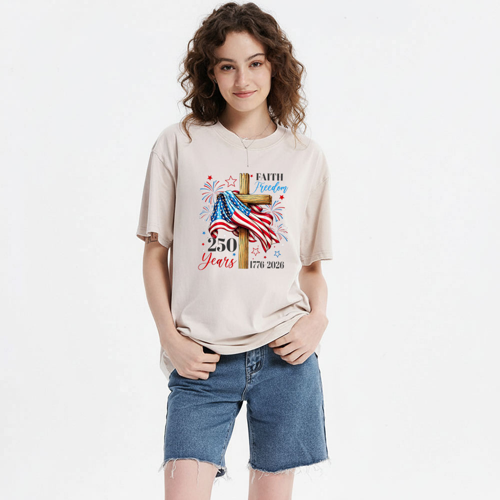 Faith & Freedom 250 Years Christian Washed T-Shirt