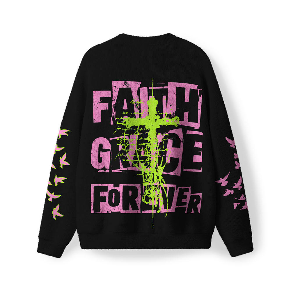 Faith Grace And Forever Furry Christian Lightweight Sweater