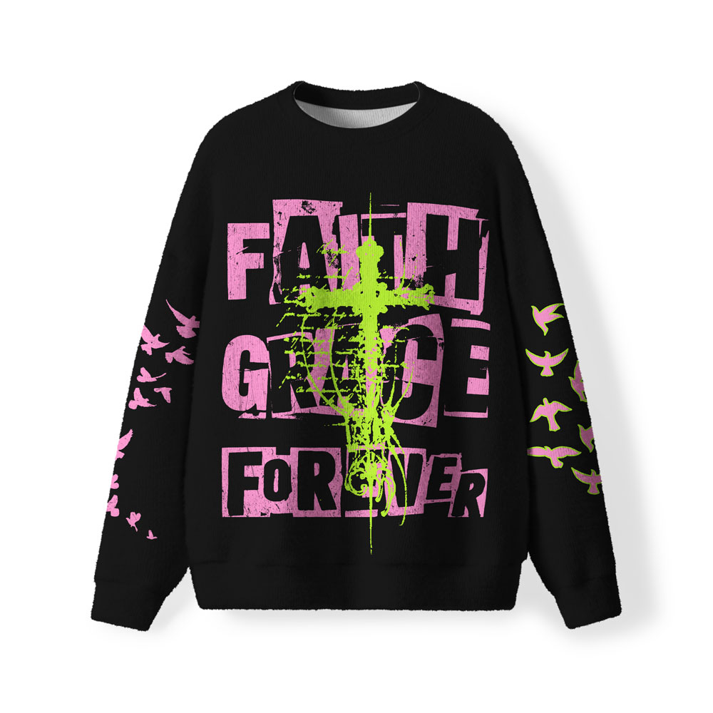 Faith Grace And Forever Furry Christian Lightweight Sweater