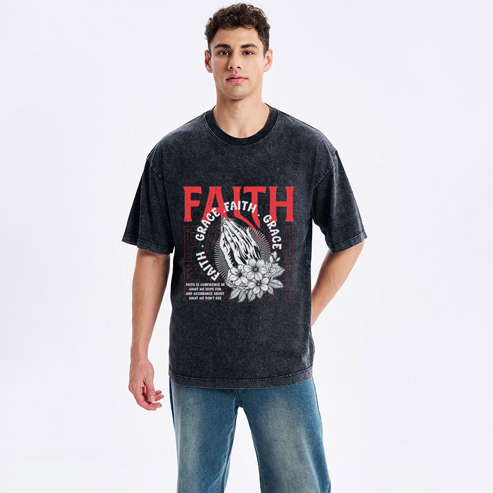 Faith Grace Christian Washed T-Shirt