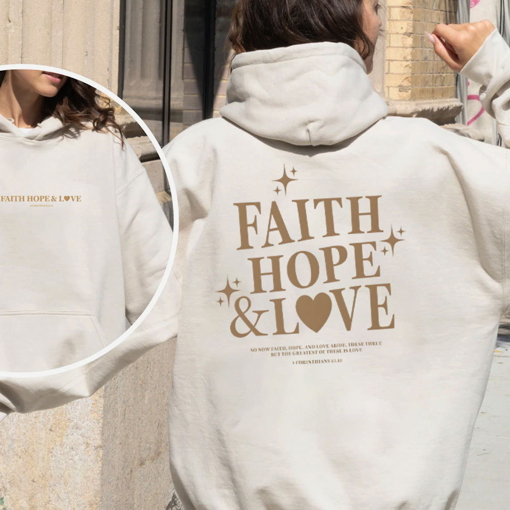 Faith Hope And Love Christian Fleece Hoodie Set