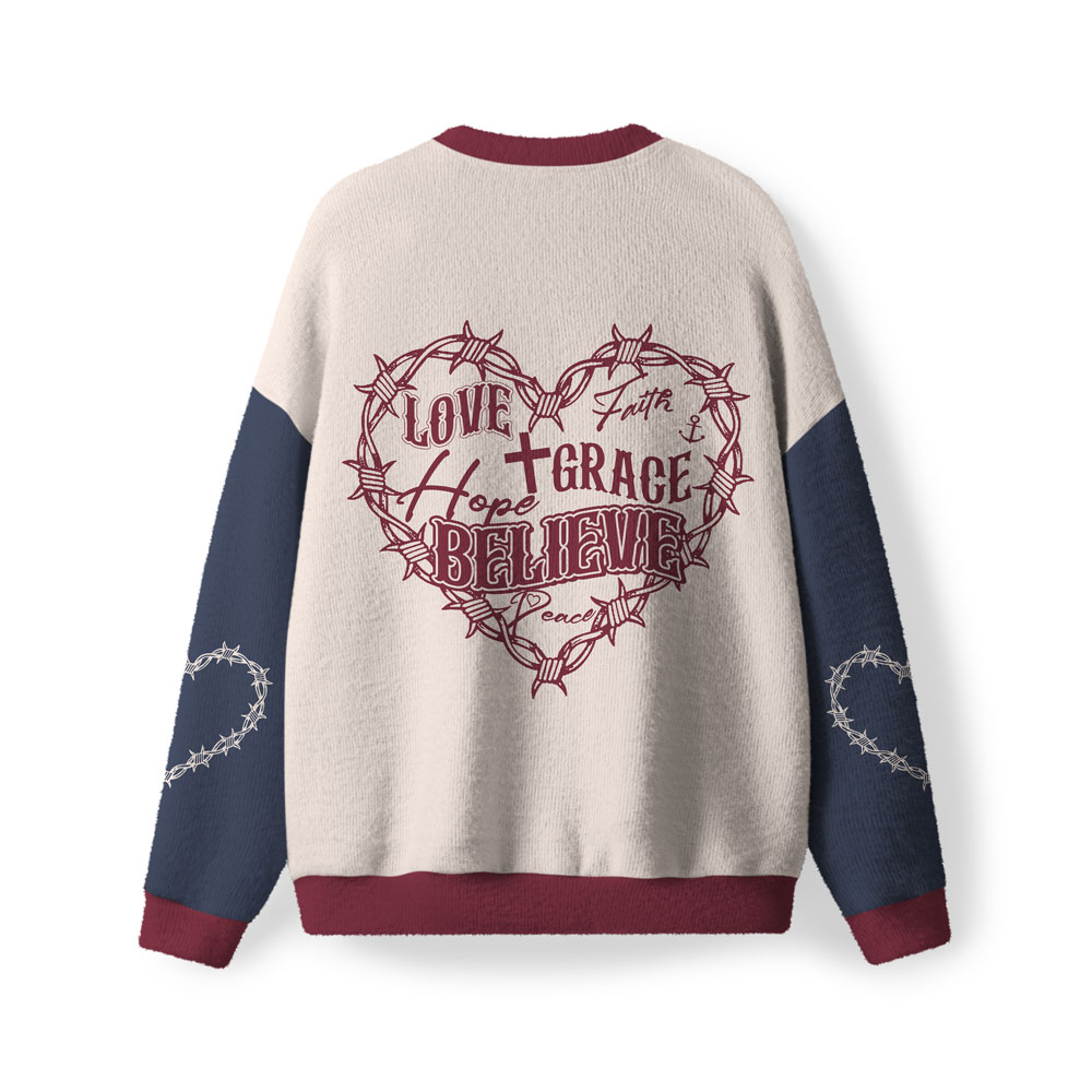 Faith Hope And Love Furry Christian Lightweight Sweater