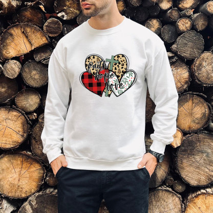 Faith Hope Love Christian Christmas Sweatshirt