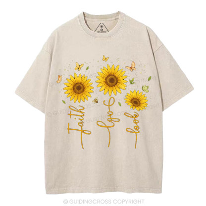 Faith Hope Love Christian Washed T-Shirt