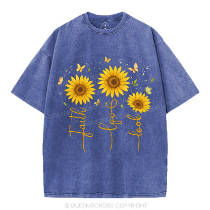 Faith Hope Love Christian Washed T-Shirt