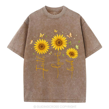 Faith Hope Love Christian Washed T-Shirt