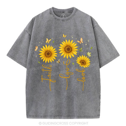 Faith Hope Love Christian Washed T-Shirt