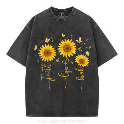 Faith Hope Love Christian Washed T-Shirt