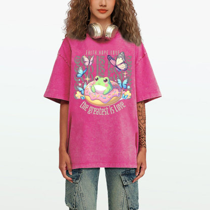 Faith Hope Love Christian Washed T-Shirt