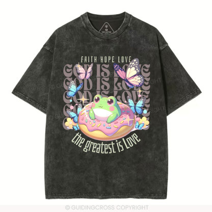 Faith Hope Love Christian Washed T-Shirt