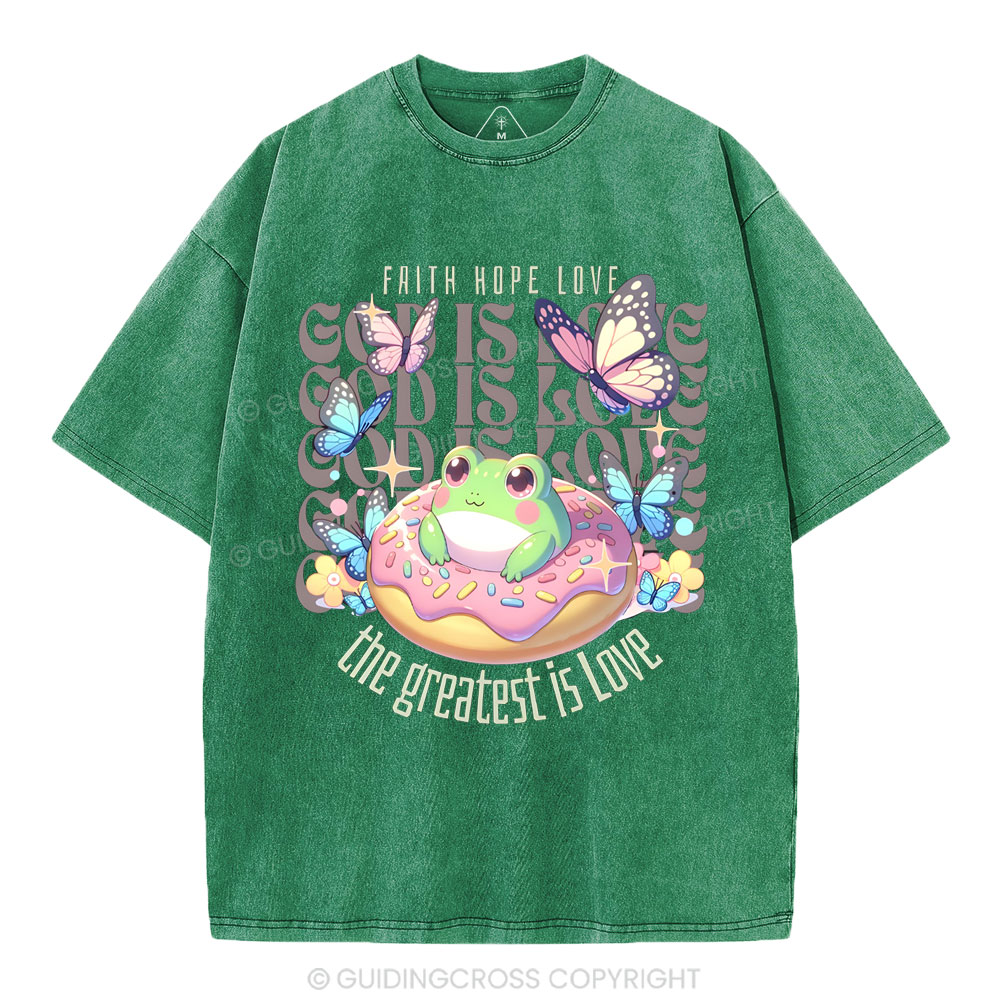 Faith Hope Love Christian Washed T-Shirt