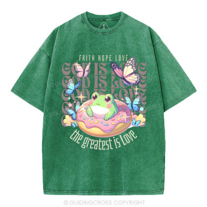 Faith Hope Love Christian Washed T-Shirt