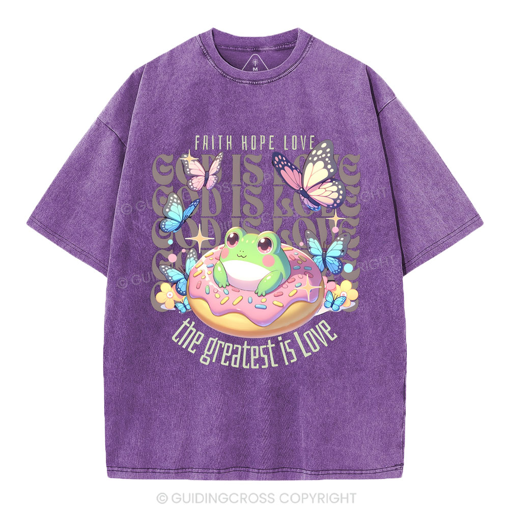 Faith Hope Love Christian Washed T-Shirt