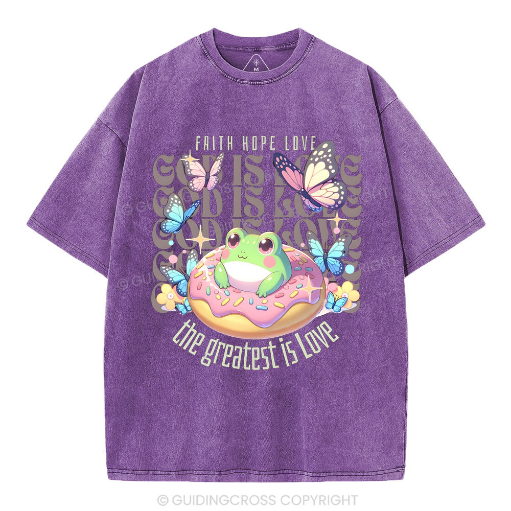 Faith Hope Love Christian Washed T-Shirt