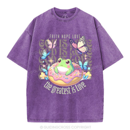 Faith Hope Love Christian Washed T-Shirt