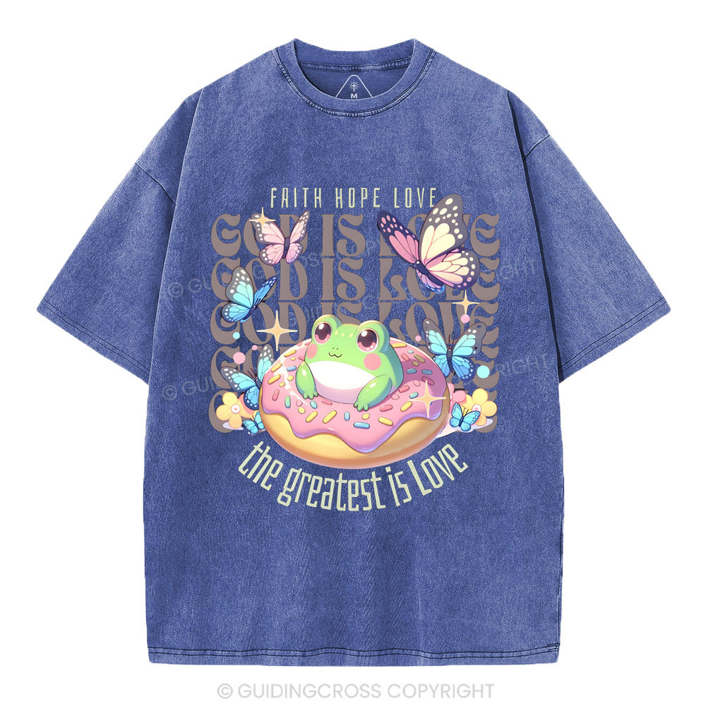 Faith Hope Love Christian Washed T-Shirt
