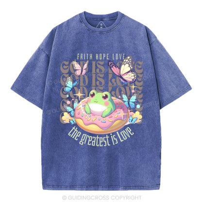 Faith Hope Love Christian Washed T-Shirt