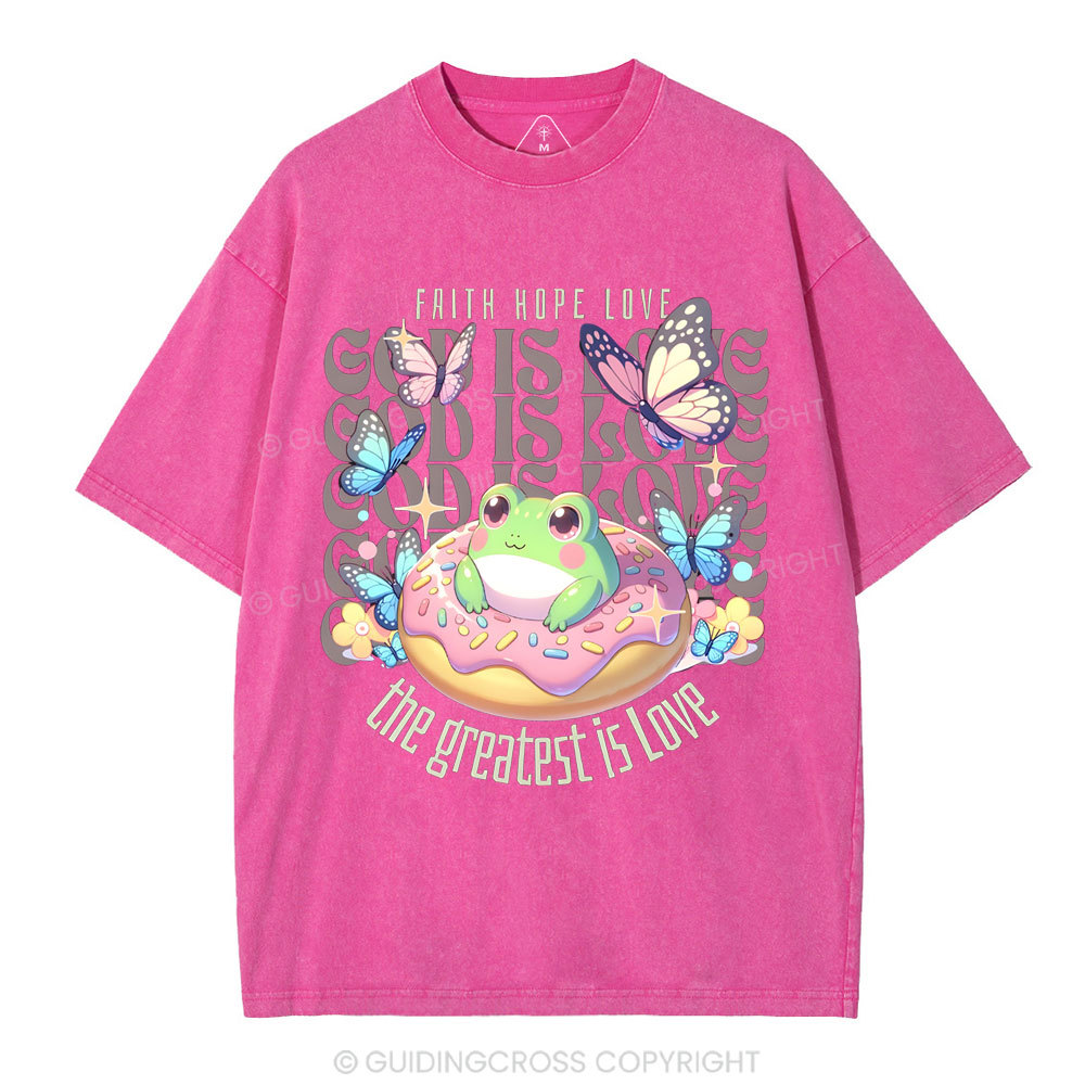 Faith Hope Love Christian Washed T-Shirt