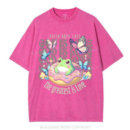 Faith Hope Love Christian Washed T-Shirt