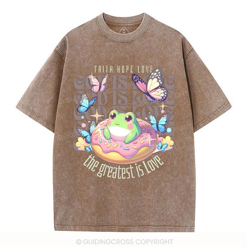 Faith Hope Love Christian Washed T-Shirt