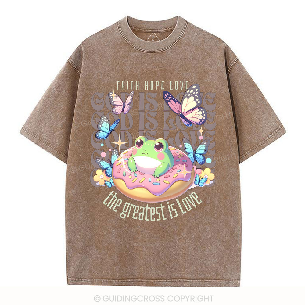 Faith Hope Love Christian Washed T-Shirt