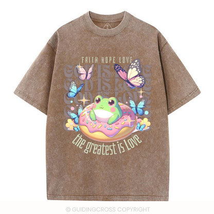 Faith Hope Love Christian Washed T-Shirt