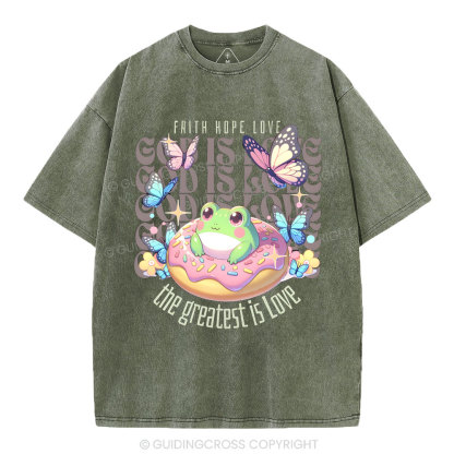 Faith Hope Love Christian Washed T-Shirt