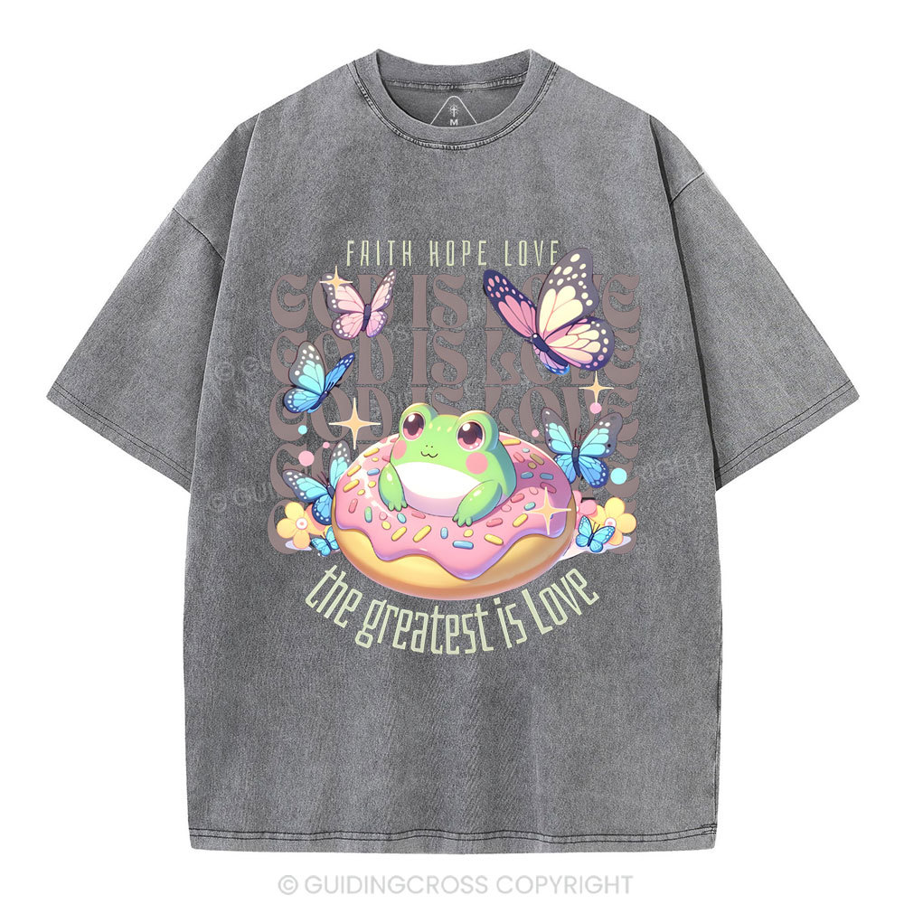 Faith Hope Love Christian Washed T-Shirt