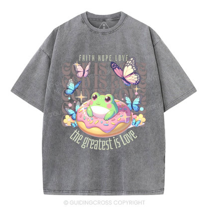 Faith Hope Love Christian Washed T-Shirt