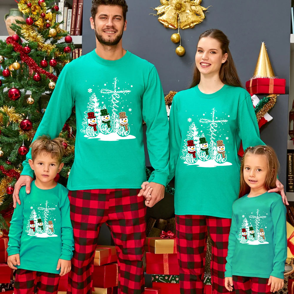 Personalized Faith Hope Love Christmas Family Matching Long Sleeve Shirts