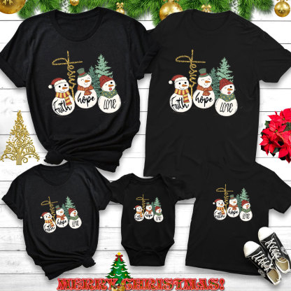 Faith Hope Love Christmas Family Matching Shirts