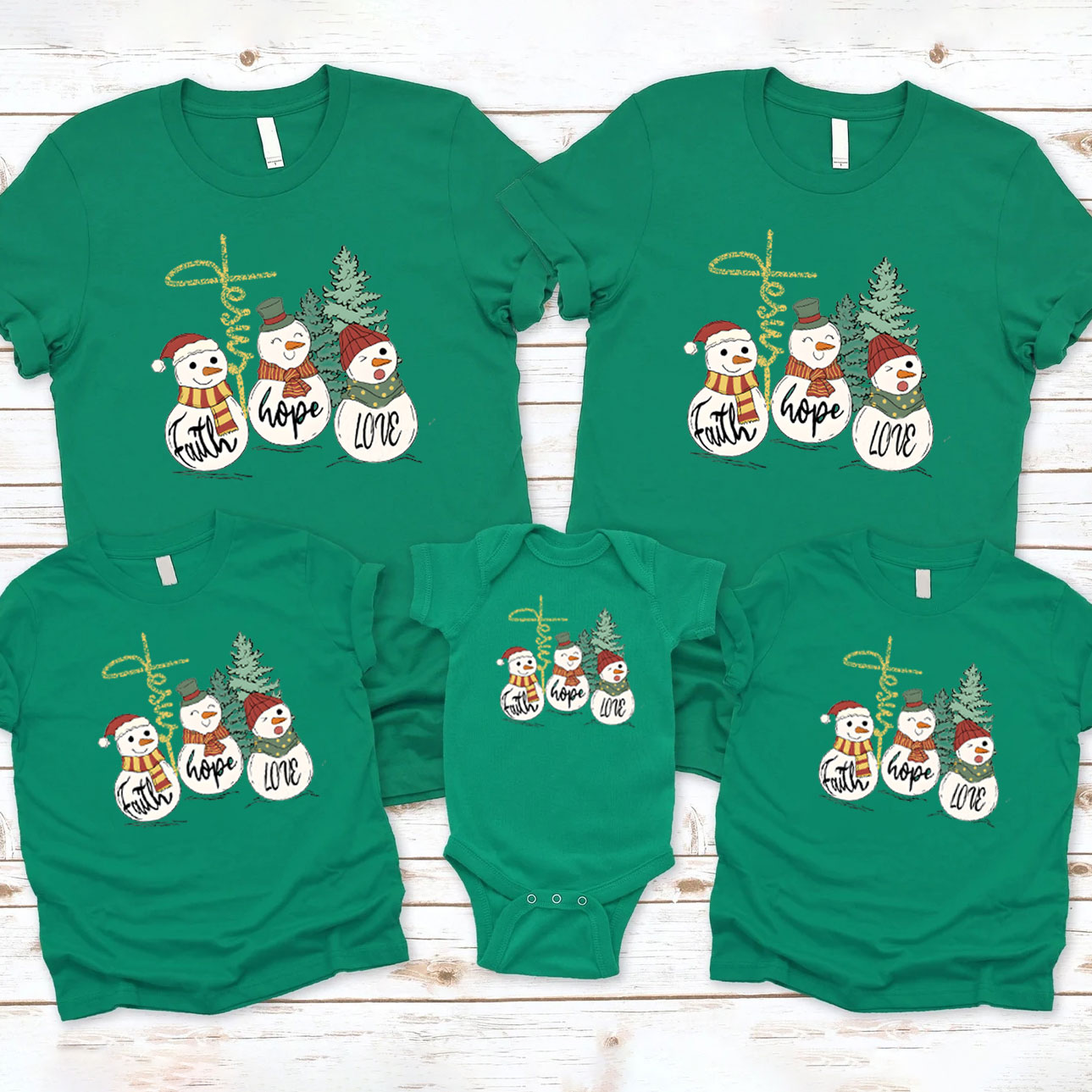 Faith Hope Love Christmas Family Matching Shirts