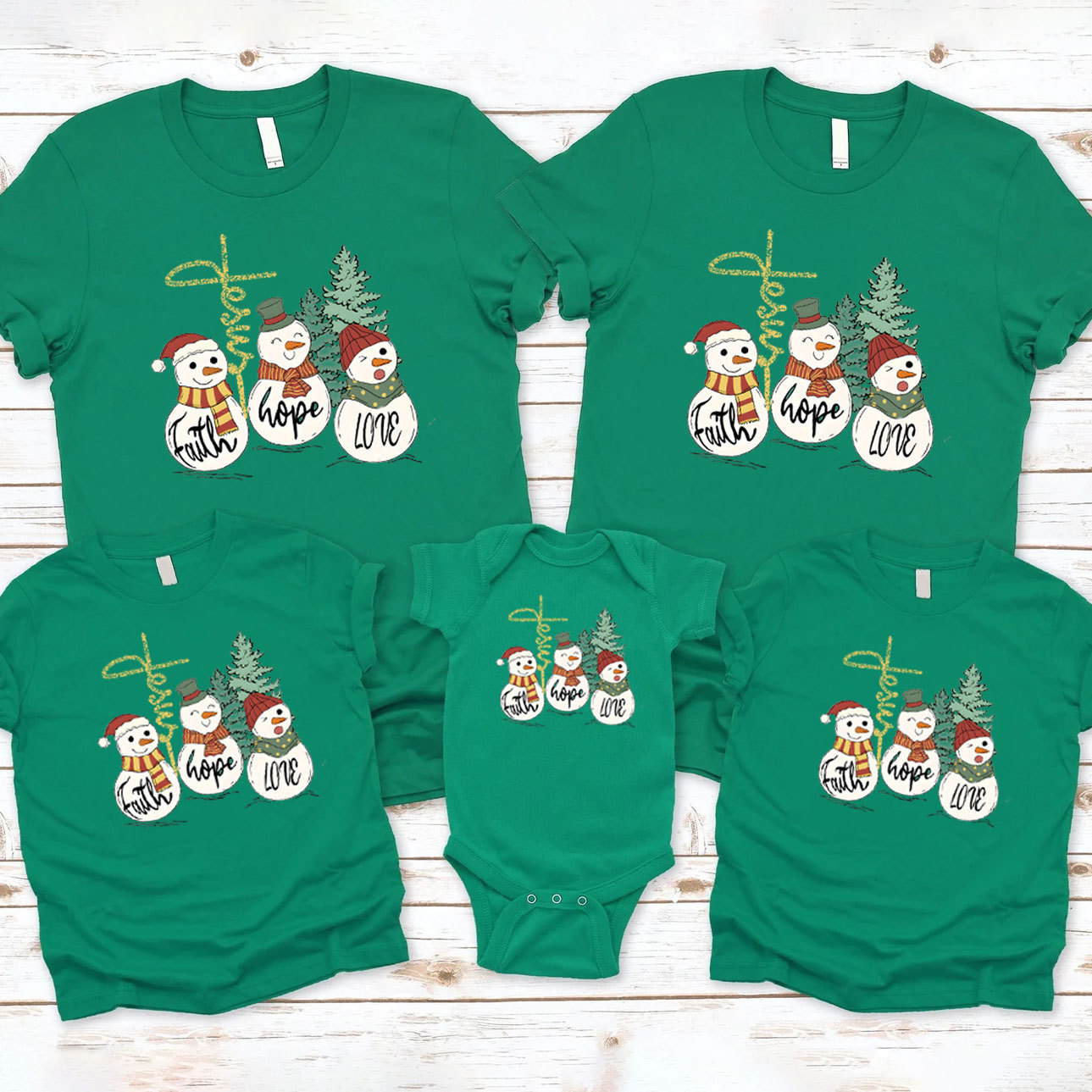 Faith Hope Love Christmas Family Matching Shirts