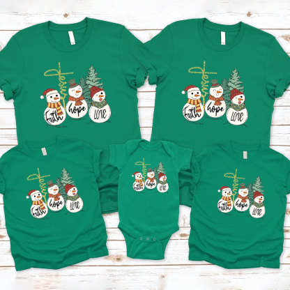 Faith Hope Love Christmas Family Matching Shirts
