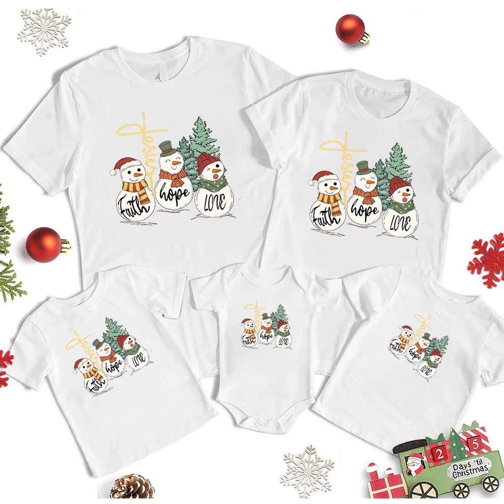 Faith Hope Love Christmas Family Matching Shirts